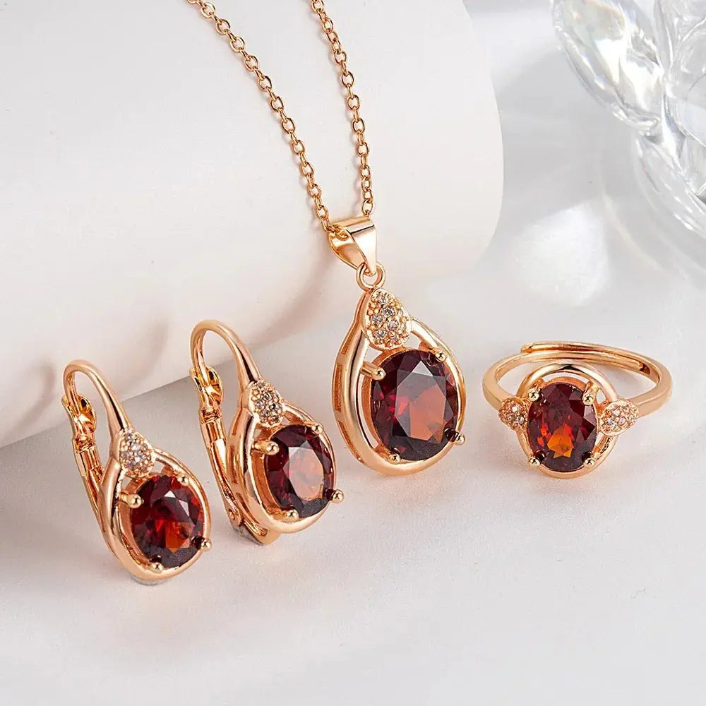 Ruby Jewelry Set - ruby necklace detail | Veloria