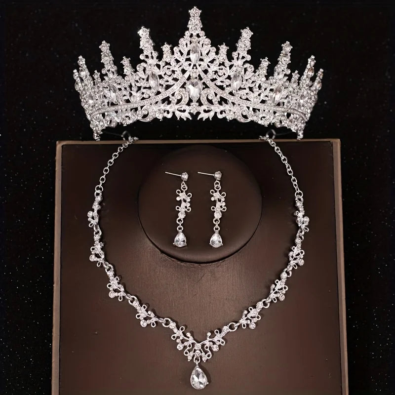 Bridal Tiara Set - tiara on hairstyle view | Veloria