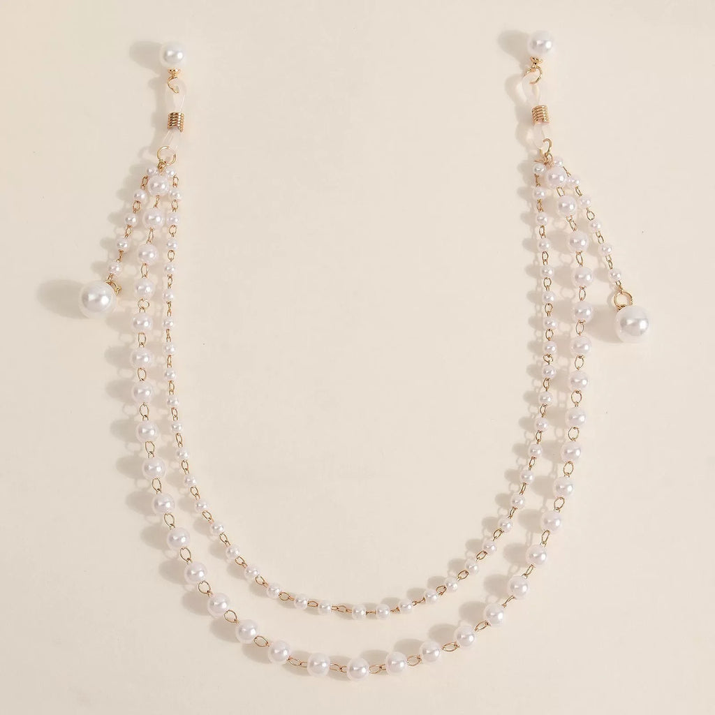 Layered pearl tassel chest chain body chain for women - styled look | Veloria
