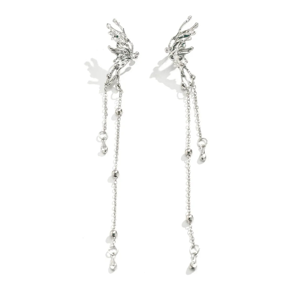 Butterfly Tassel Clip Earrings - bridal styling look | Veloria