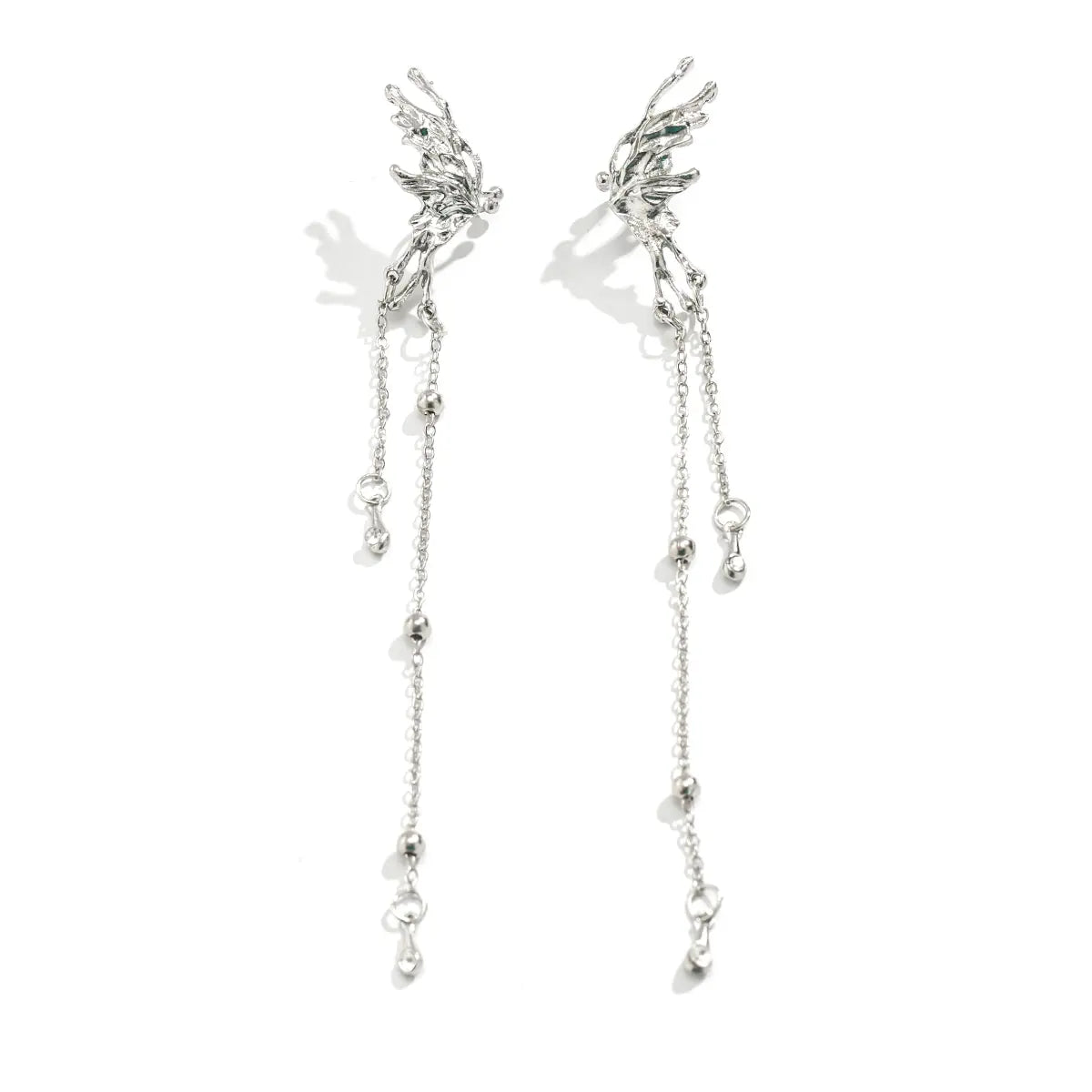 Butterfly Tassel Clip Earrings - bridal styling look | Veloria