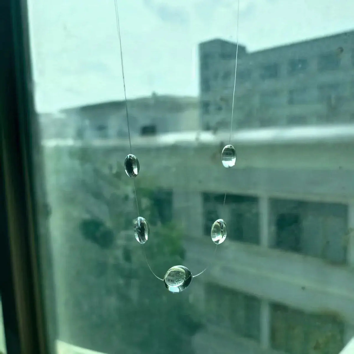 Transparent Dewdrop Necklace - Resin Water Drop - side view | Veloria