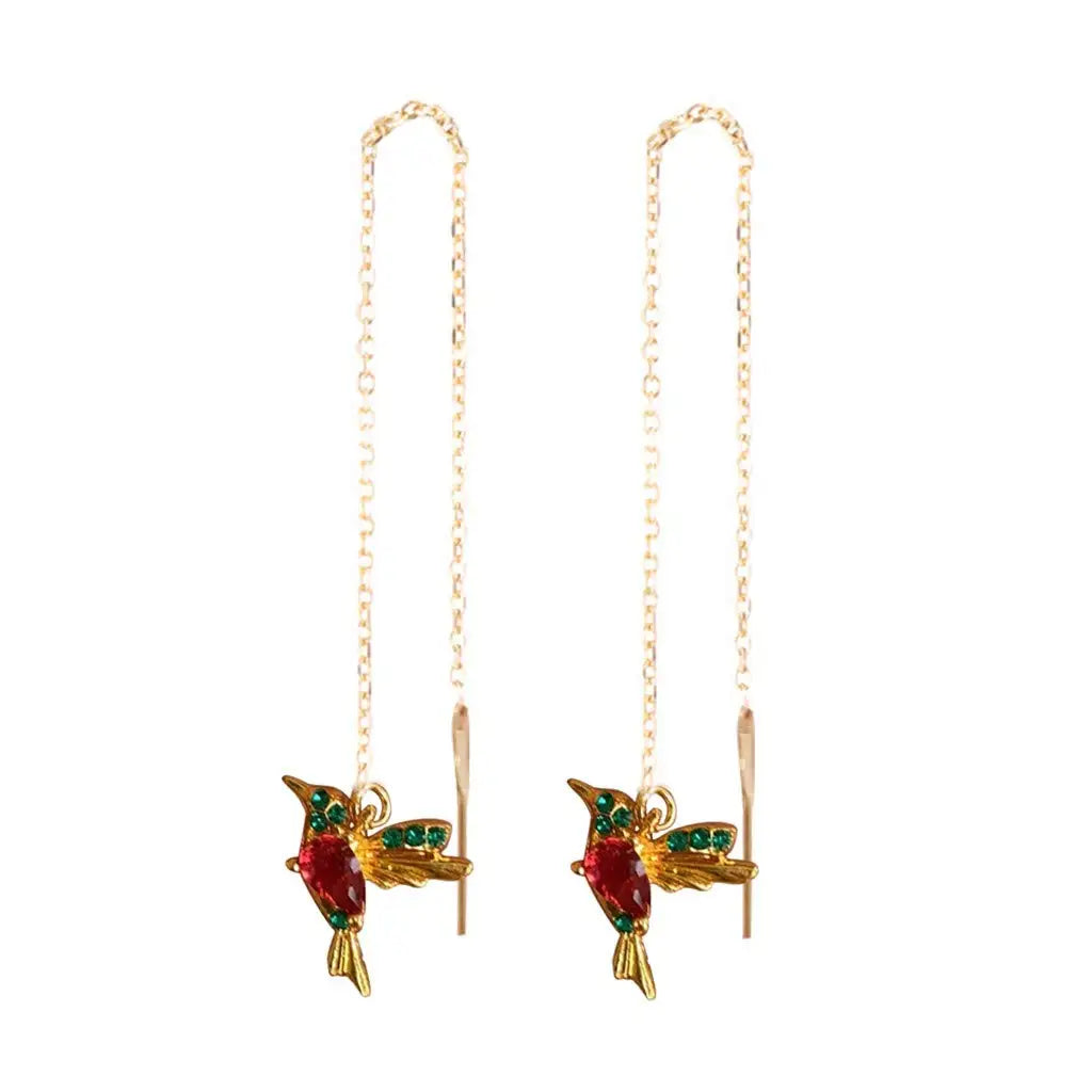 Hummingbird Dangle Earrings - fashion look detail | Veloria