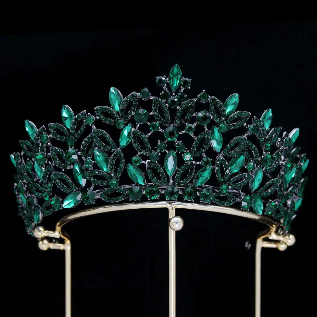 Baroque Crystal Bridal Tiara - Royal Queen Crown 