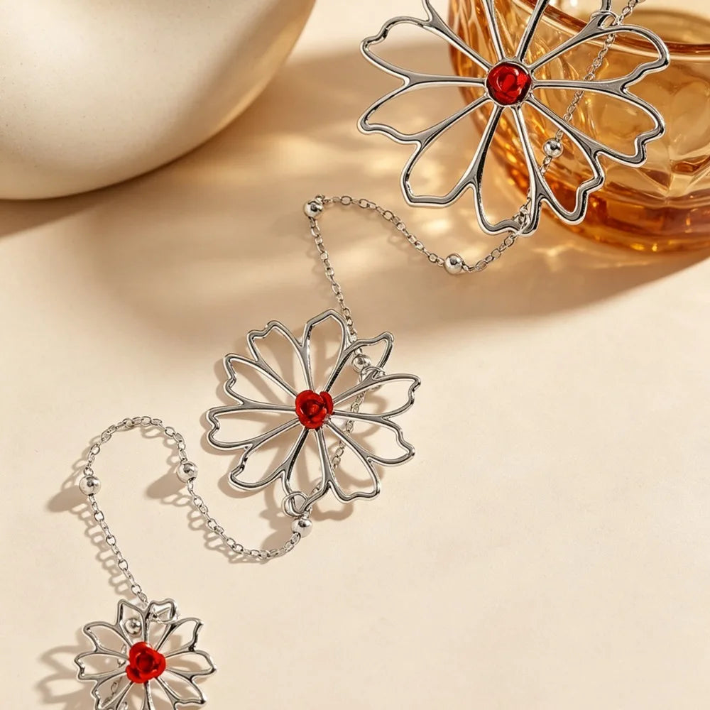 Bohemian Floral Back Chain Necklace - product view | Veloria