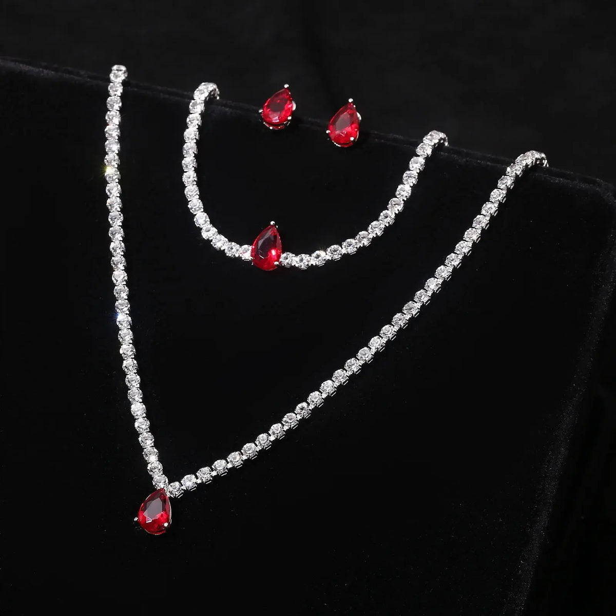 Water Drop Jewelry Set - complete set flat lay | Veloria
