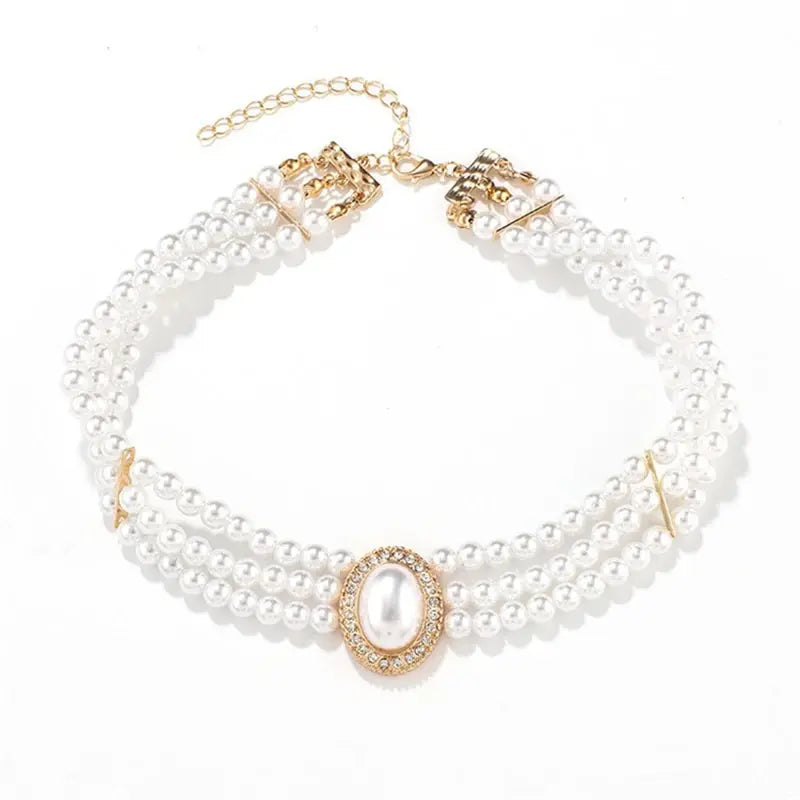 Bridal Pearl Necklace Set - pearl drape back view | Veloria