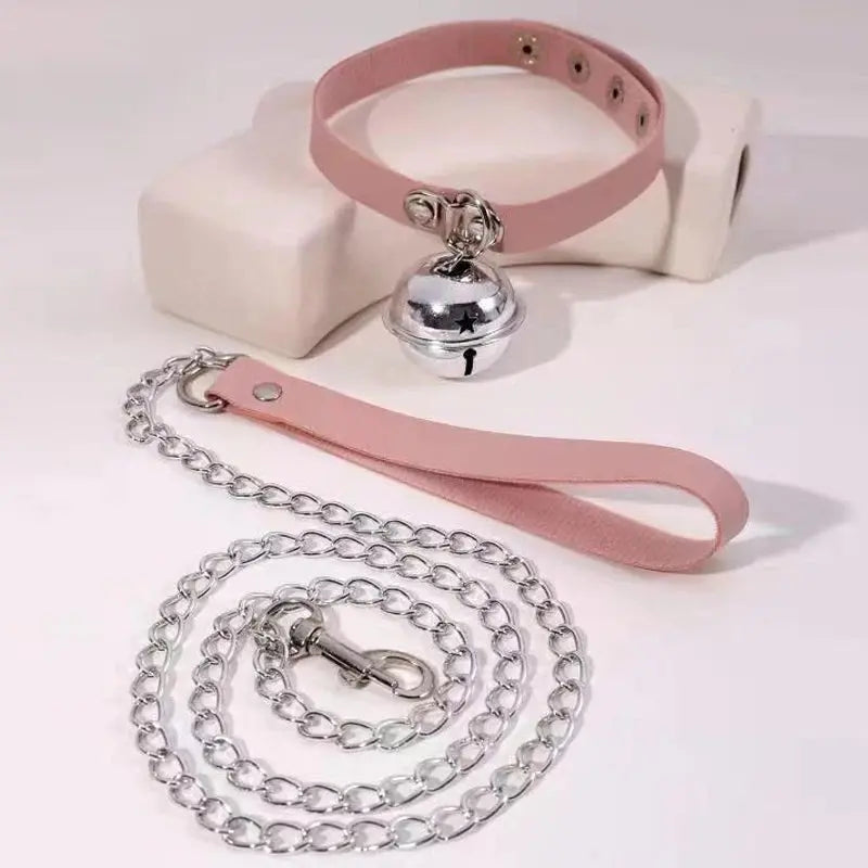 Heart Collar Choker Necklace with Chain Leash - gift ready view | Veloria