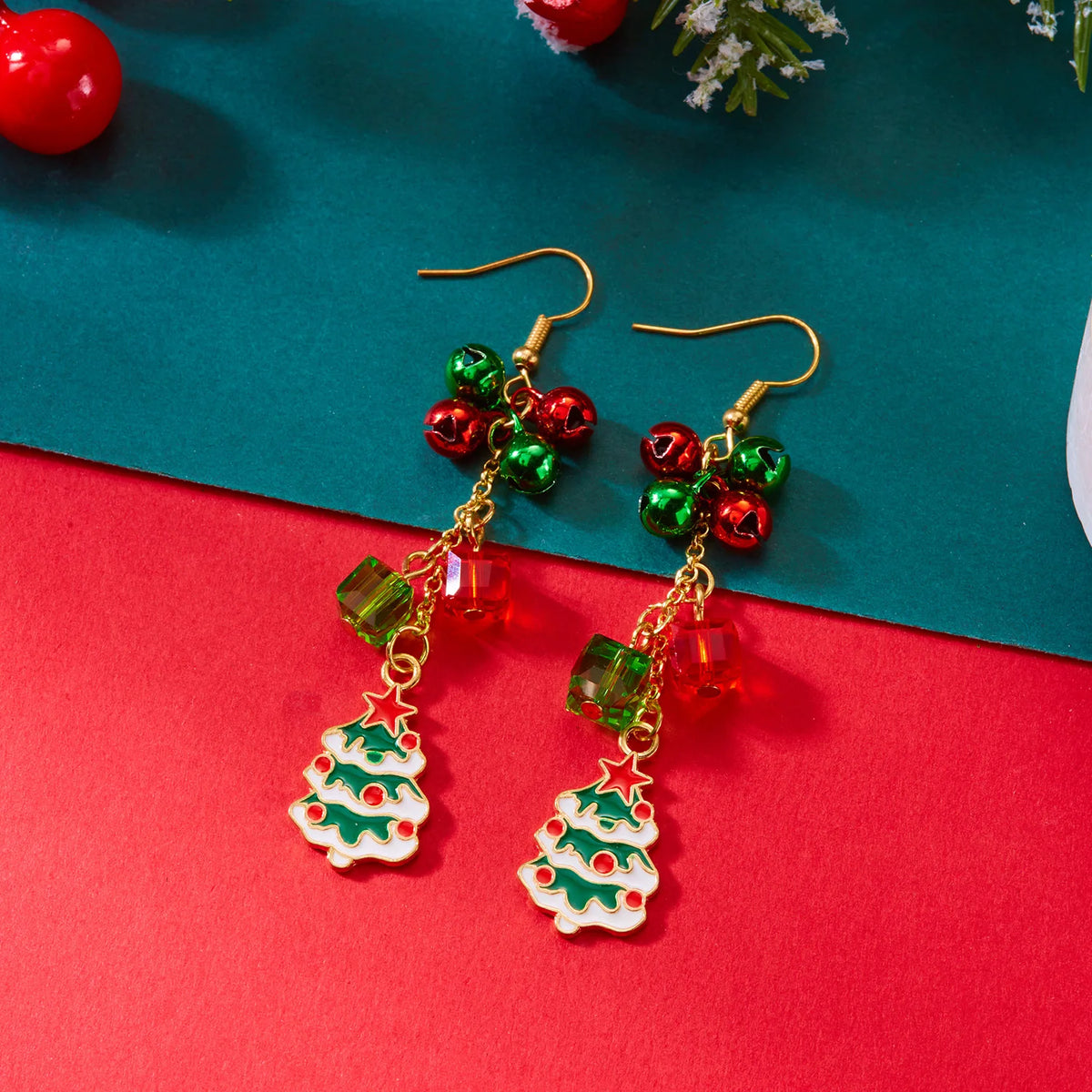 Christmas Dangle Earrings - snowman earring detail | Veloria