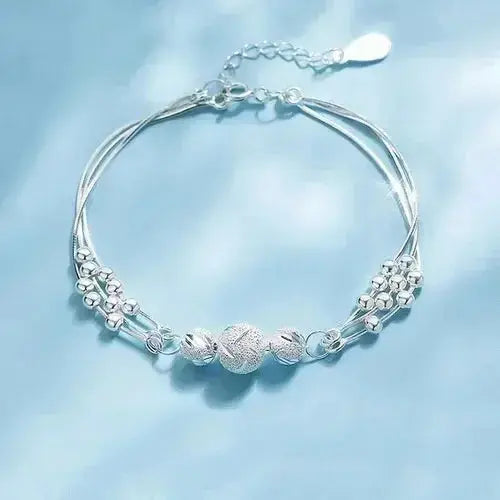 Heart Necklace Bracelet Set - 925 Silver - full view | Veloria