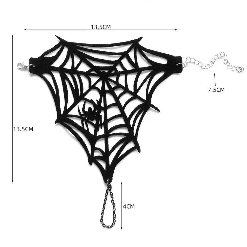 Black Velvet Gothic Bracelet - Thorn Design - product view | Veloria