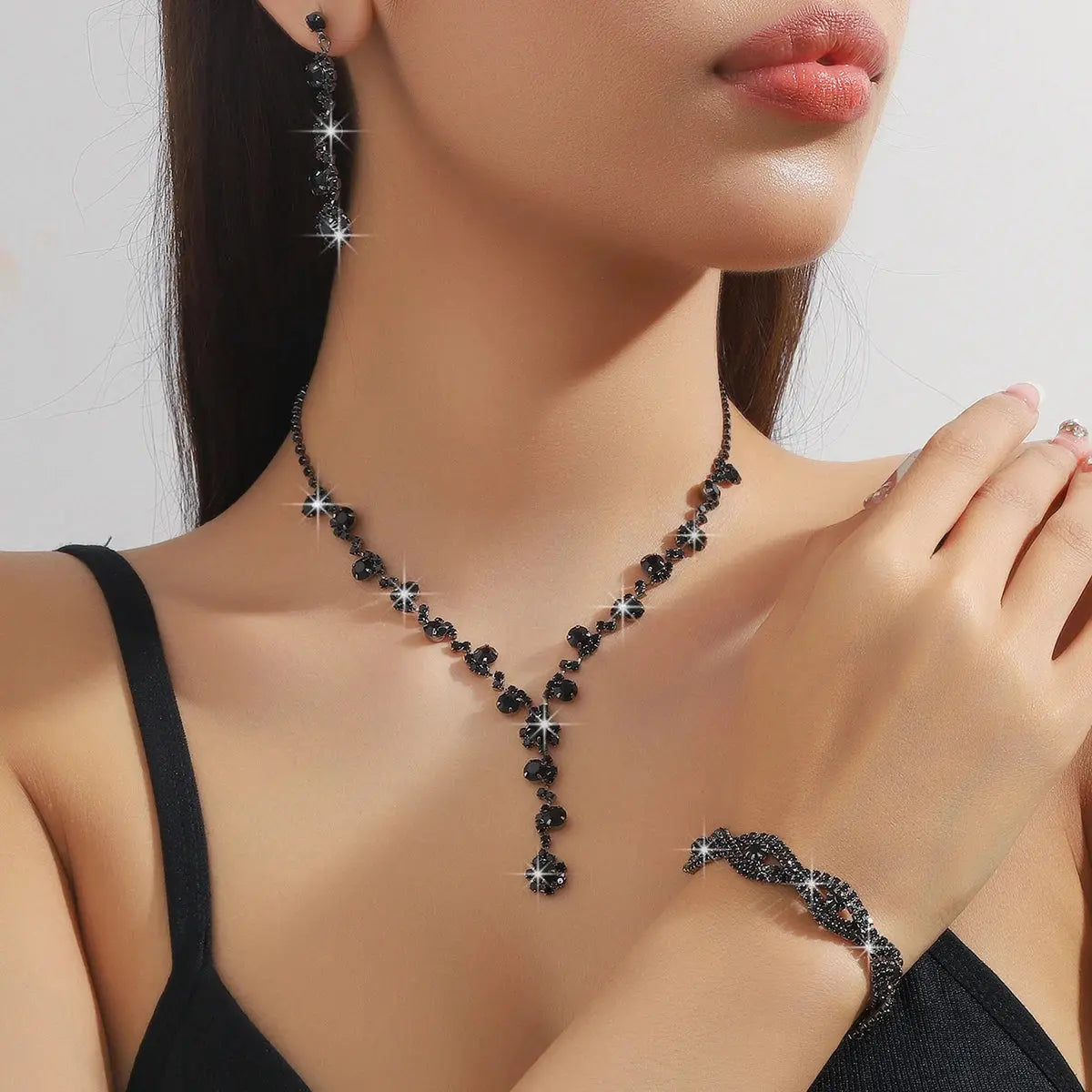 Sunflower Jewelry Set - 4PC set worn by model | Veloria
