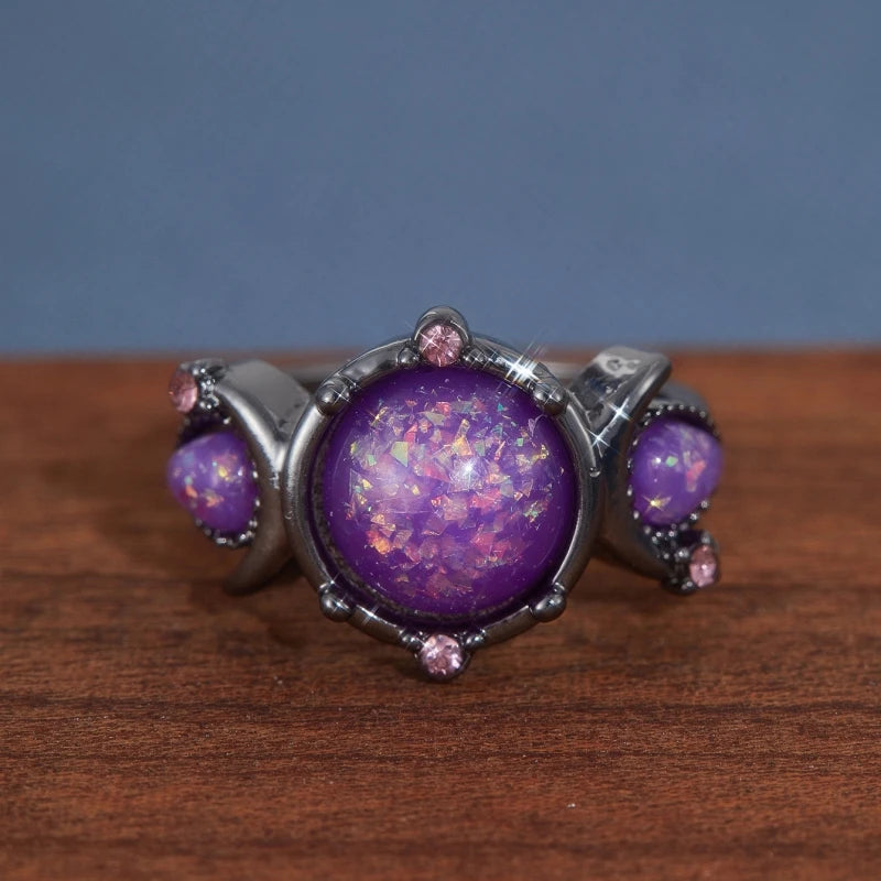 Opal Vine Leaf Ring - Engagement Wedding - sparkle detail | Veloria