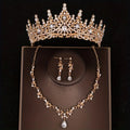 Bridal Tiara Set - Crystal Water Drop Wedding Set - side view 5 | Veloria
