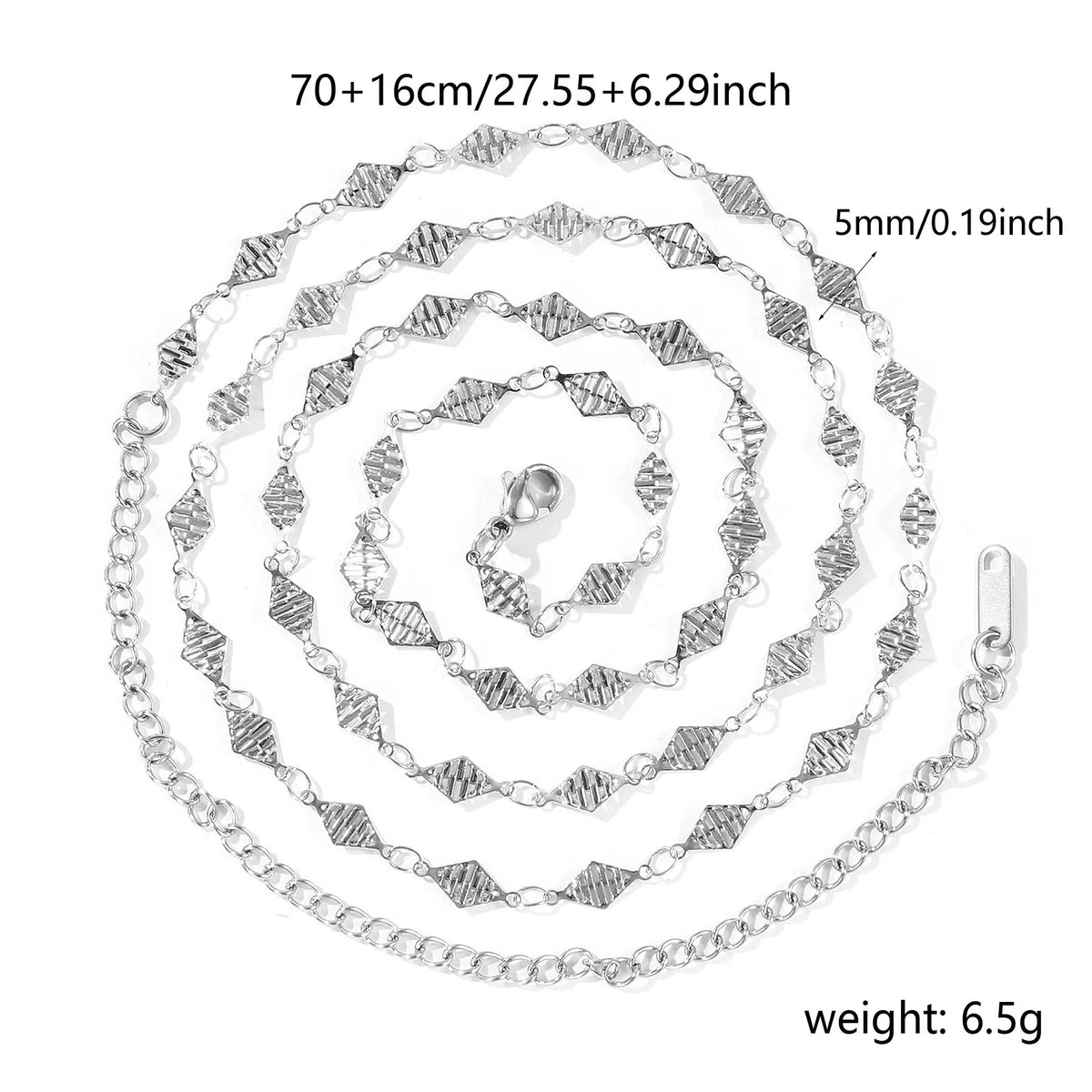 Stainless steel waist belly chain handmade link chain for women - worn close-up | Veloria