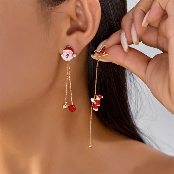 Christmas Dangle Earrings - Santa Snowman Snowflake - product detail 8 | Veloria