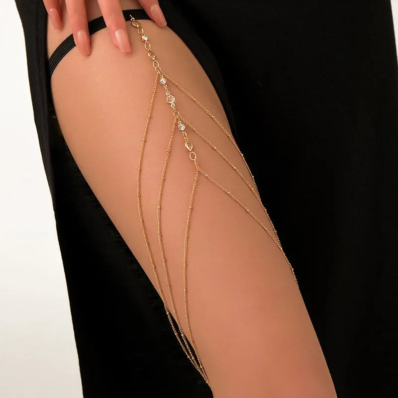 Bohemian Thigh Chain - summer leg jewelry | Veloria