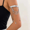 Upper Arm Chain Bracelet - Tassel Star Heart Armband - sparkle detail | Veloria