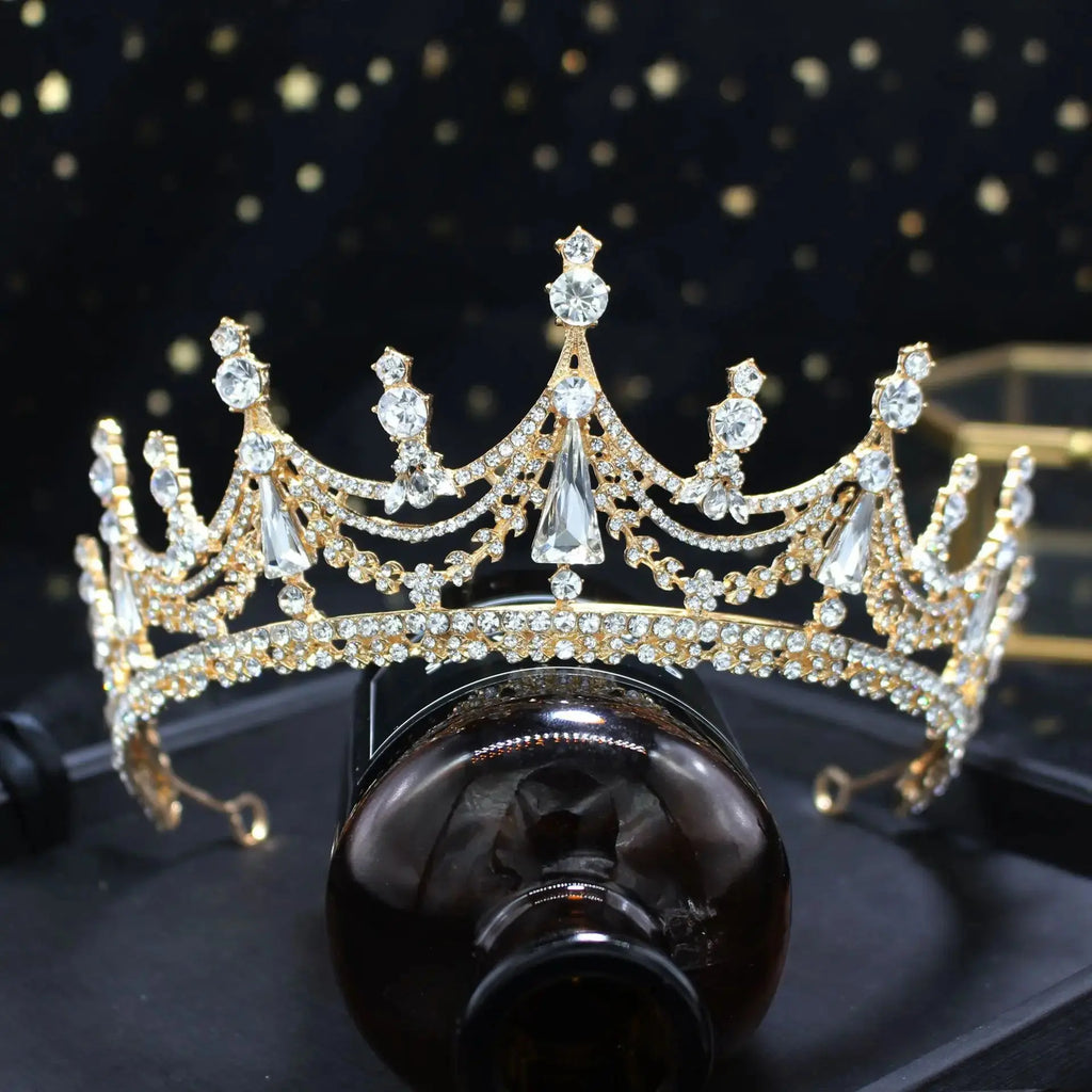 Baroque Geometric Crystal Tiara worn styling | Veloria