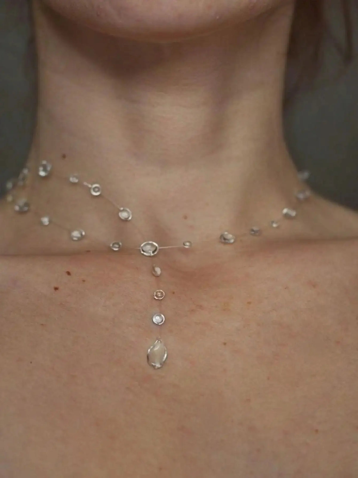 Transparent Dewdrop Necklace - Resin Water Drop - gift ready view | Veloria