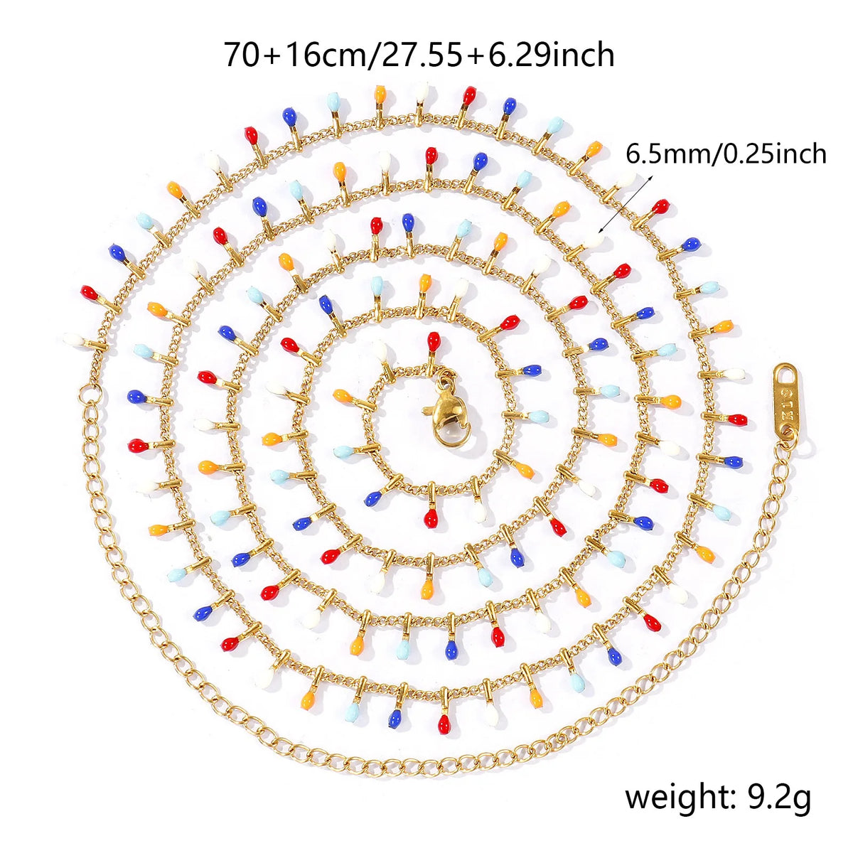 Stainless steel waist belly chain handmade link chain for women - back view on model | Veloria