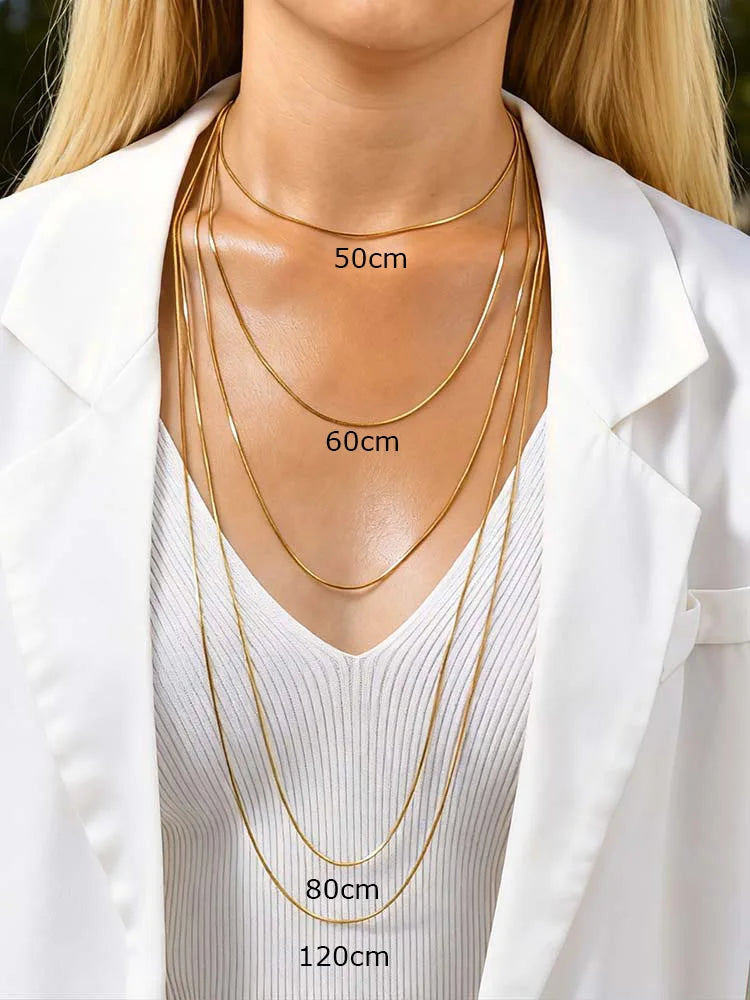 Snake Chain Necklace - Layered 316L Steel - gift ready view | Veloria