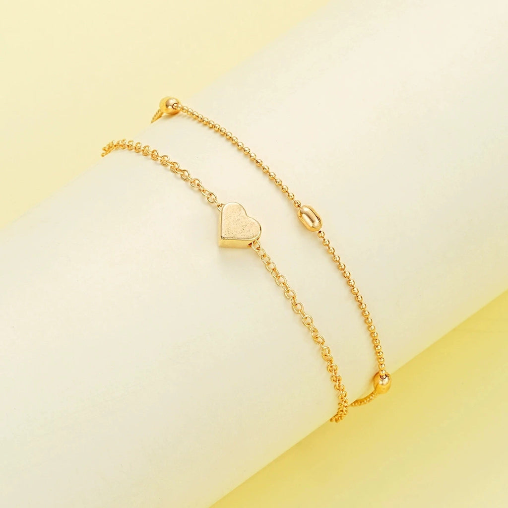 Pearl heart jewelry set necklace and bracelet for women - styled look | Veloria