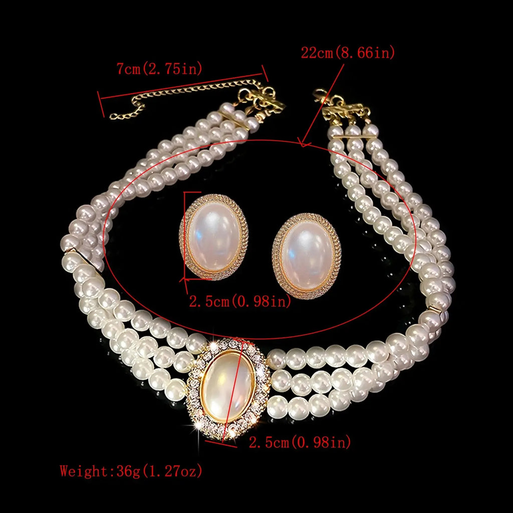 Bridal Pearl Necklace Set - bridal gown styling | Veloria