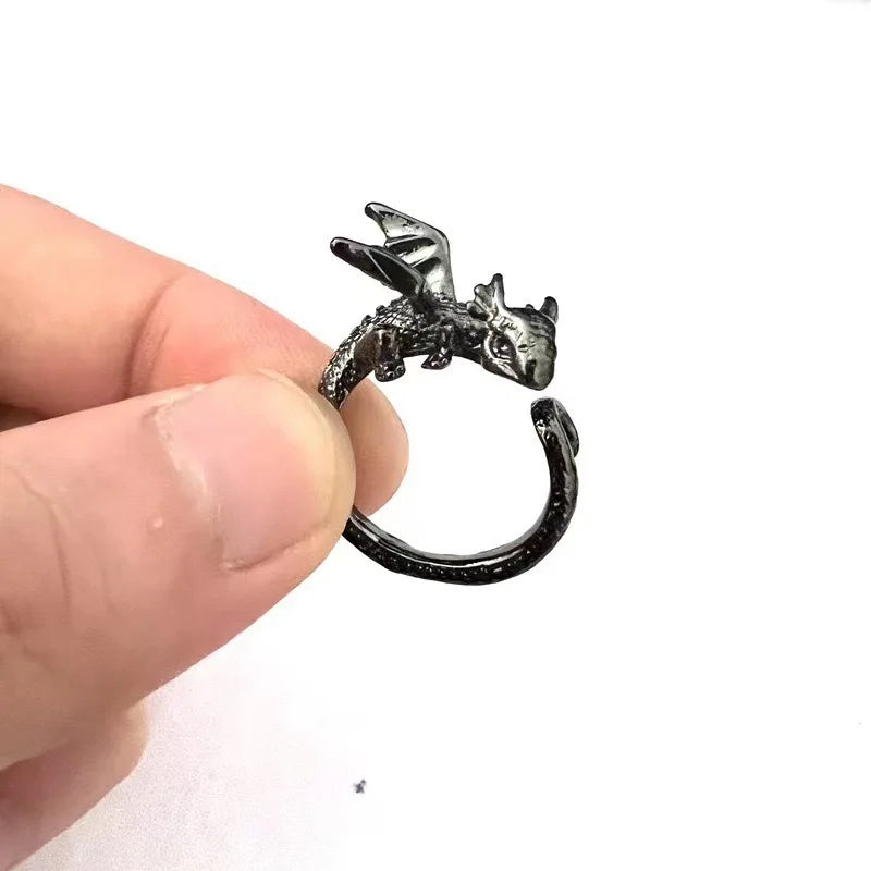 Dragon Ring - Gothic Punk Adjustable - full view | Veloria