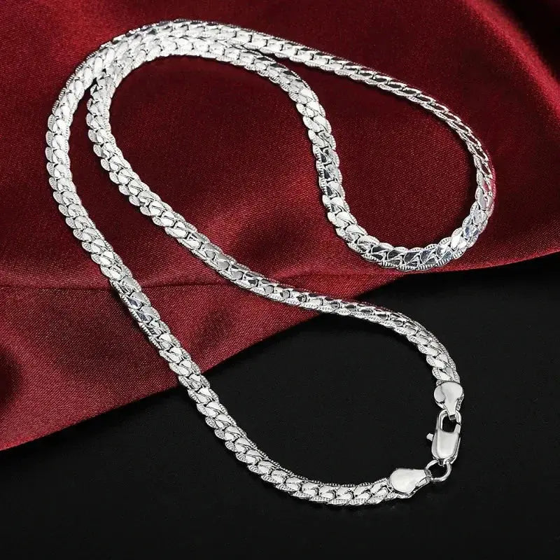 Sterling Silver Snake Chain Necklace - snake weave close-up | Veloria