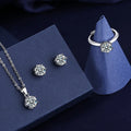 925 Silver Zircon Jewelry Set - complete set flat lay | Veloria