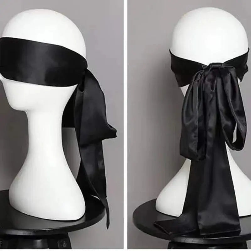 Silk Sleep Eye Mask - satin eye cover worn by model | Veloria