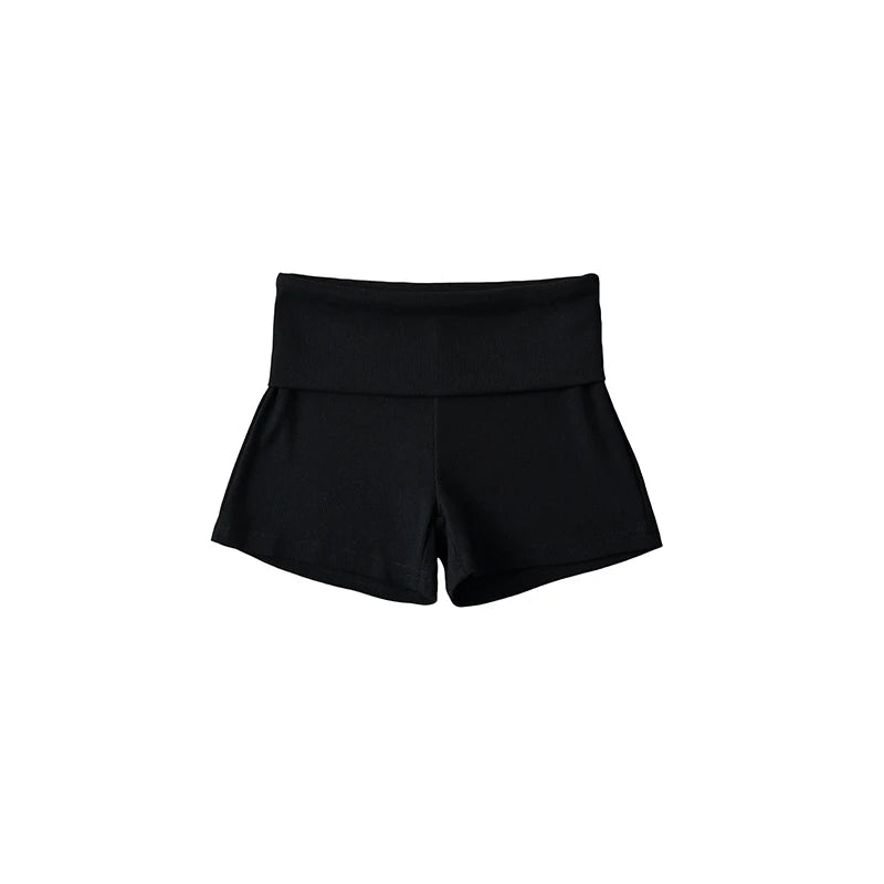 Crop Top & Fold Waist Shorts Set - Beige worn by model | Veloria