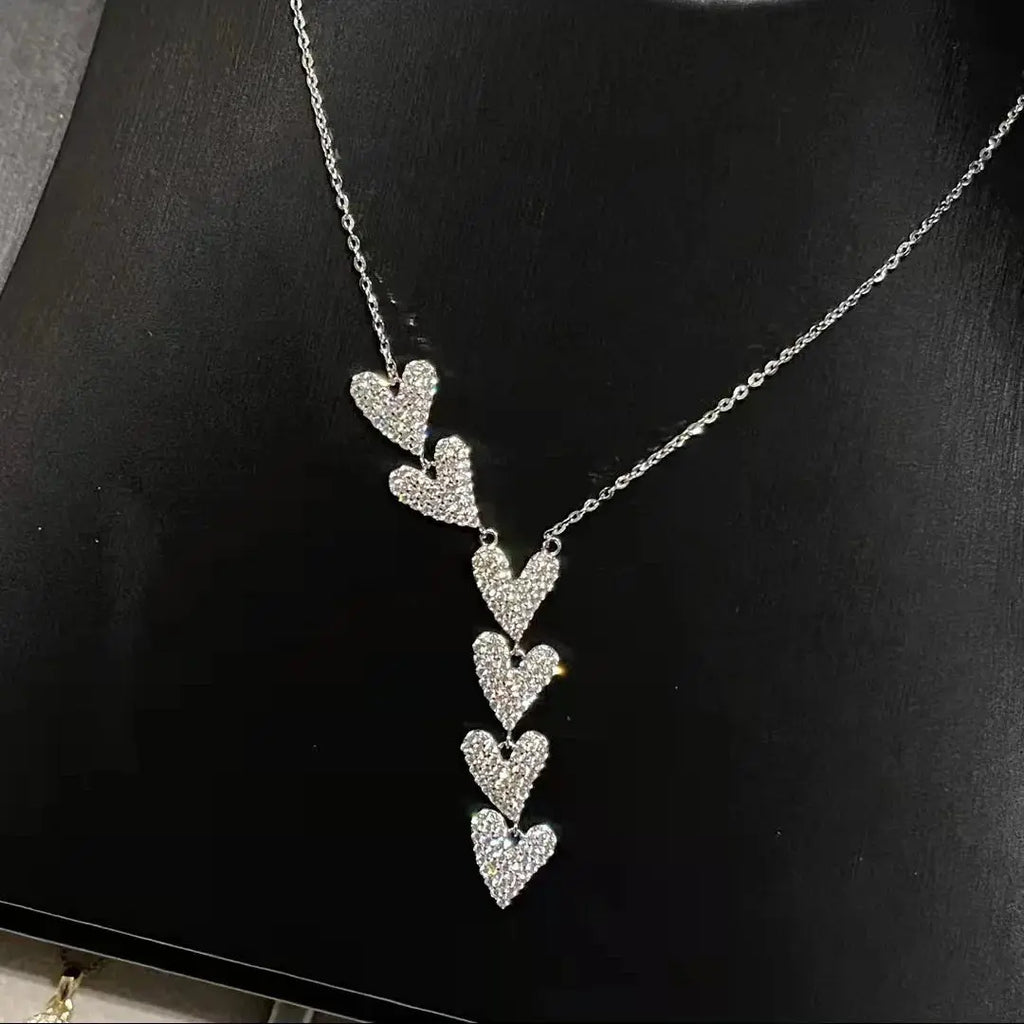 Moissanite Y Necklace - S925 Full Diamond Style - styled look | Veloria