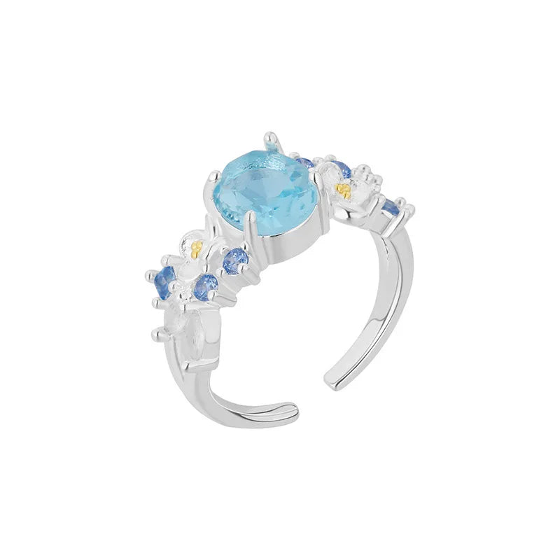 Geometric Silver Ring - 925 Adjustable - product view | Veloria