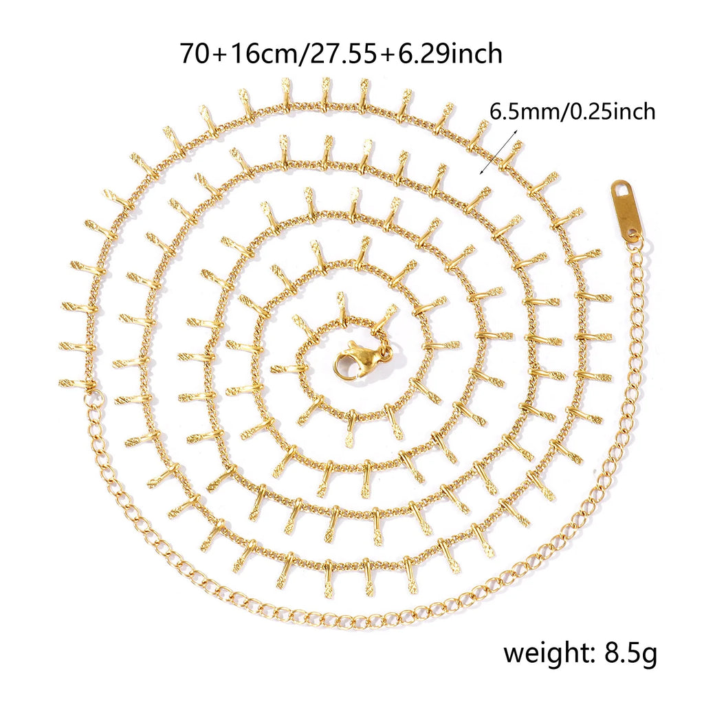 Stainless steel waist belly chain handmade link chain for women - on model at an event | Veloria