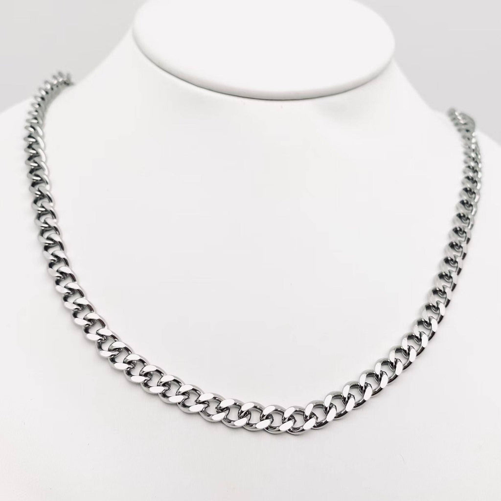 Men's Cuban Chain Necklace - Stainless Steel - product view | Veloria