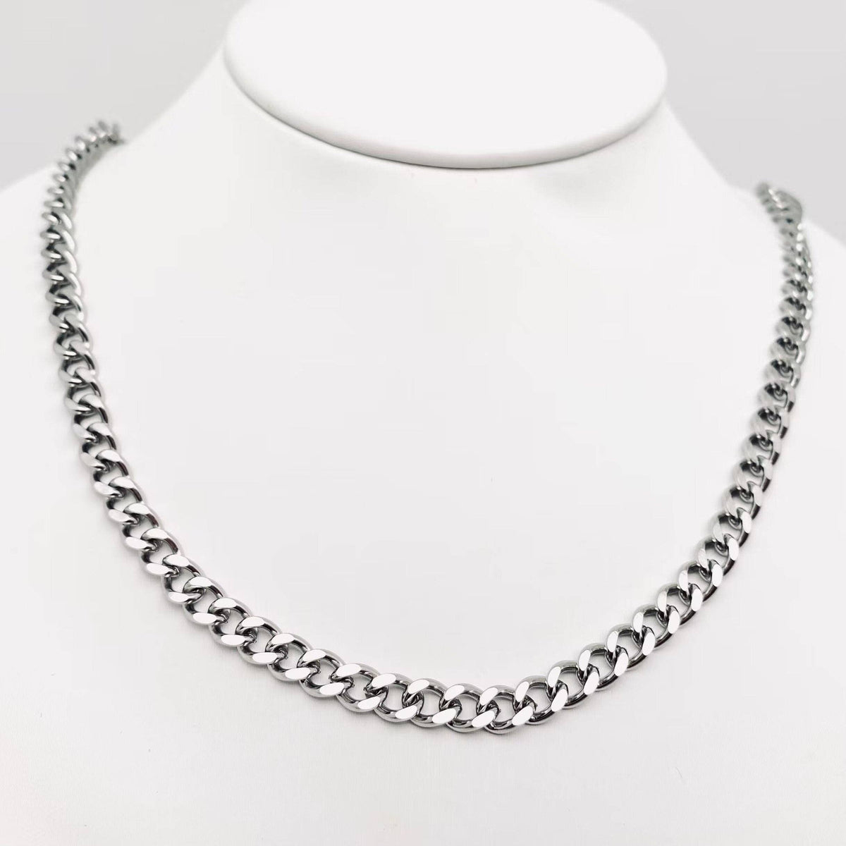 Men's Cuban Chain Necklace - Stainless Steel - product view | Veloria