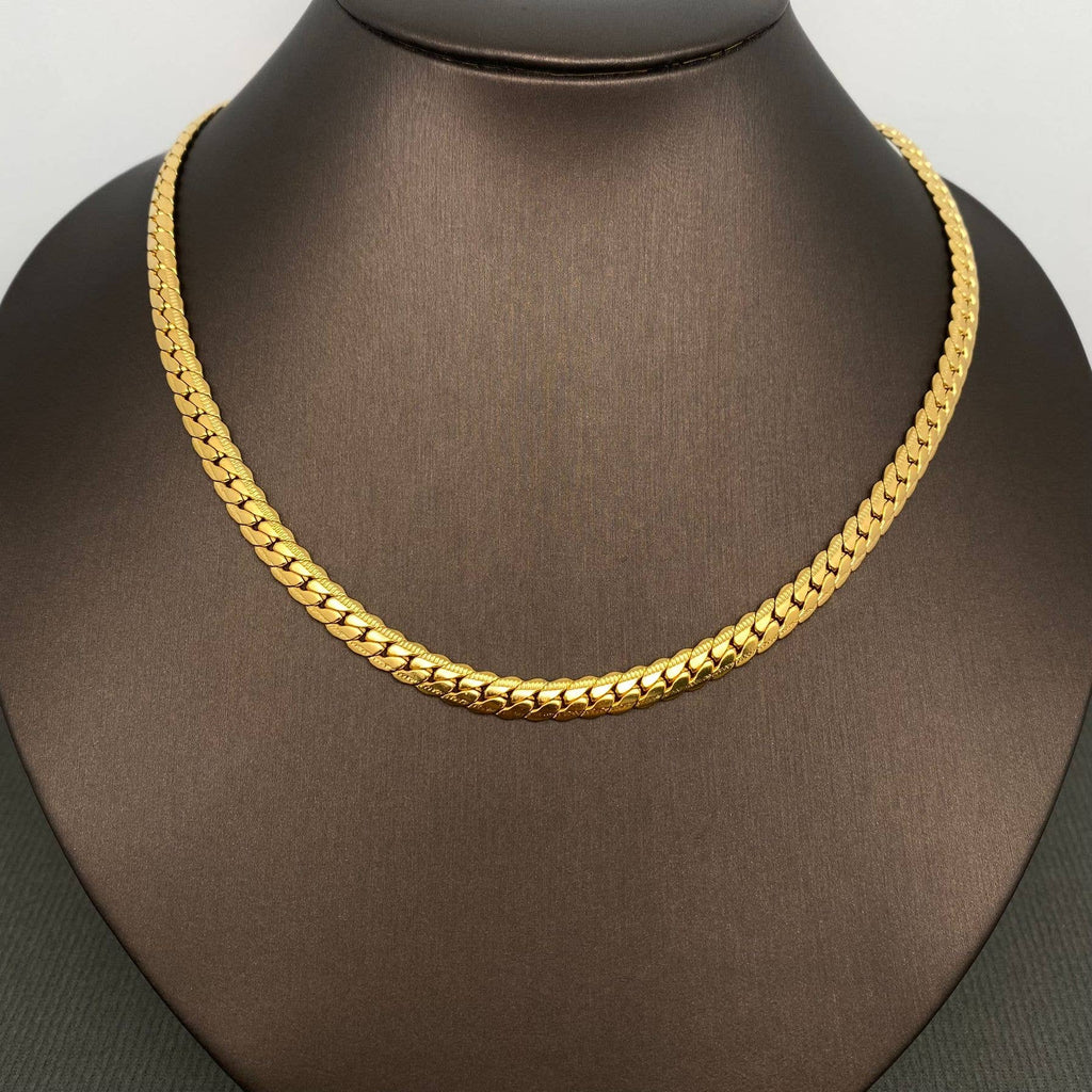Men's Stainless Steel Chain Necklace - 21.65in - length view | Veloria