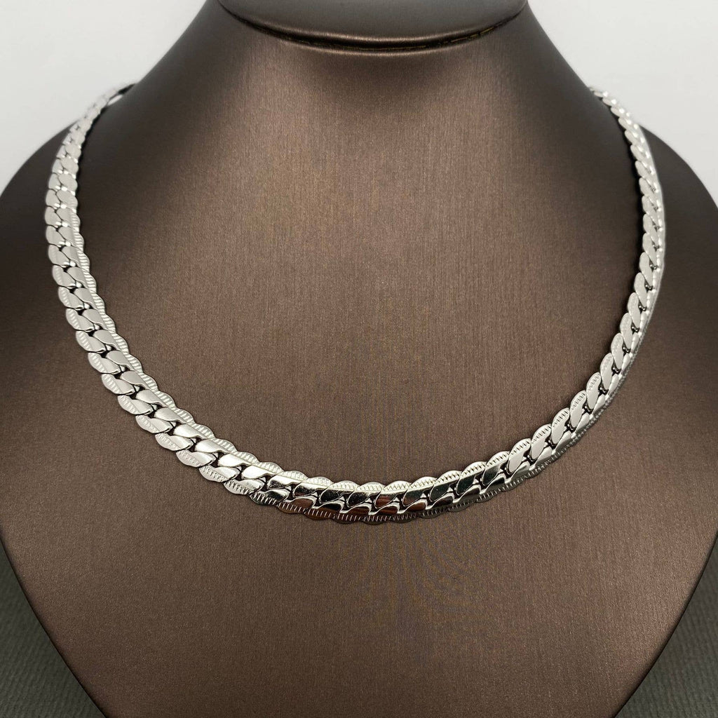 Men's Stainless Steel Chain Necklace - 21.65in - angle view | Veloria