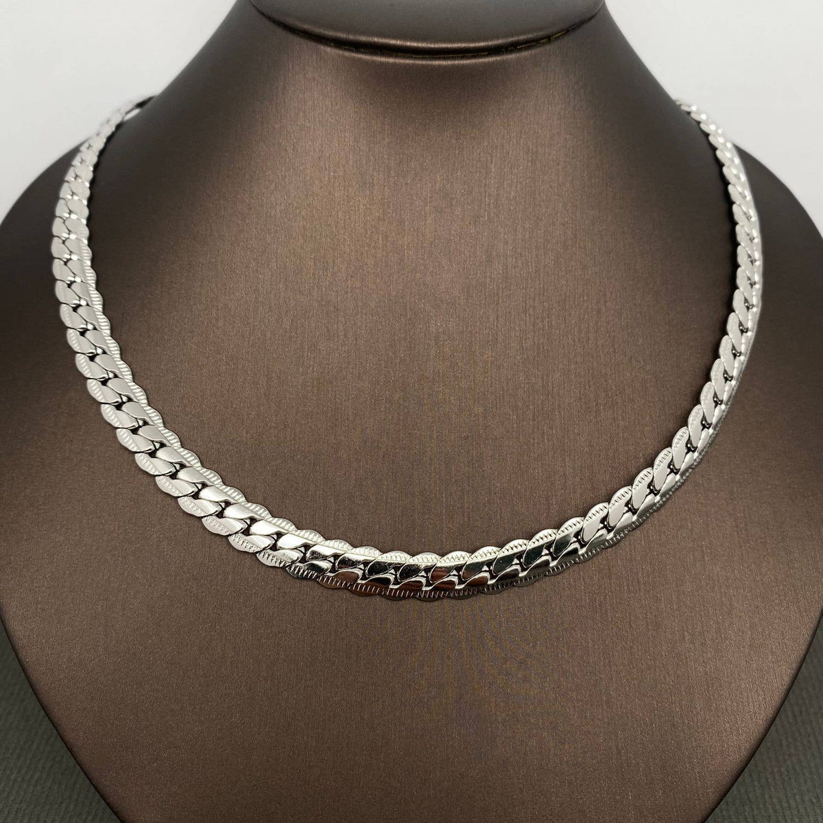 Men's Stainless Steel Chain Necklace - 21.65in - angle view | Veloria