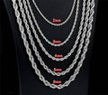 Men's Twist Rope Chain Necklace - Stainless Steel - chain detail | Veloria