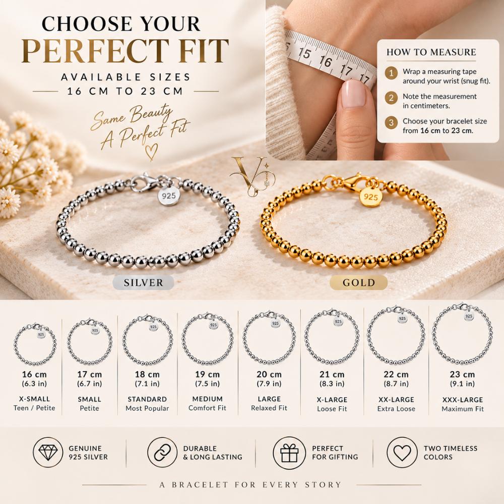 Silver ball bead bracelet - an everyday gift for her