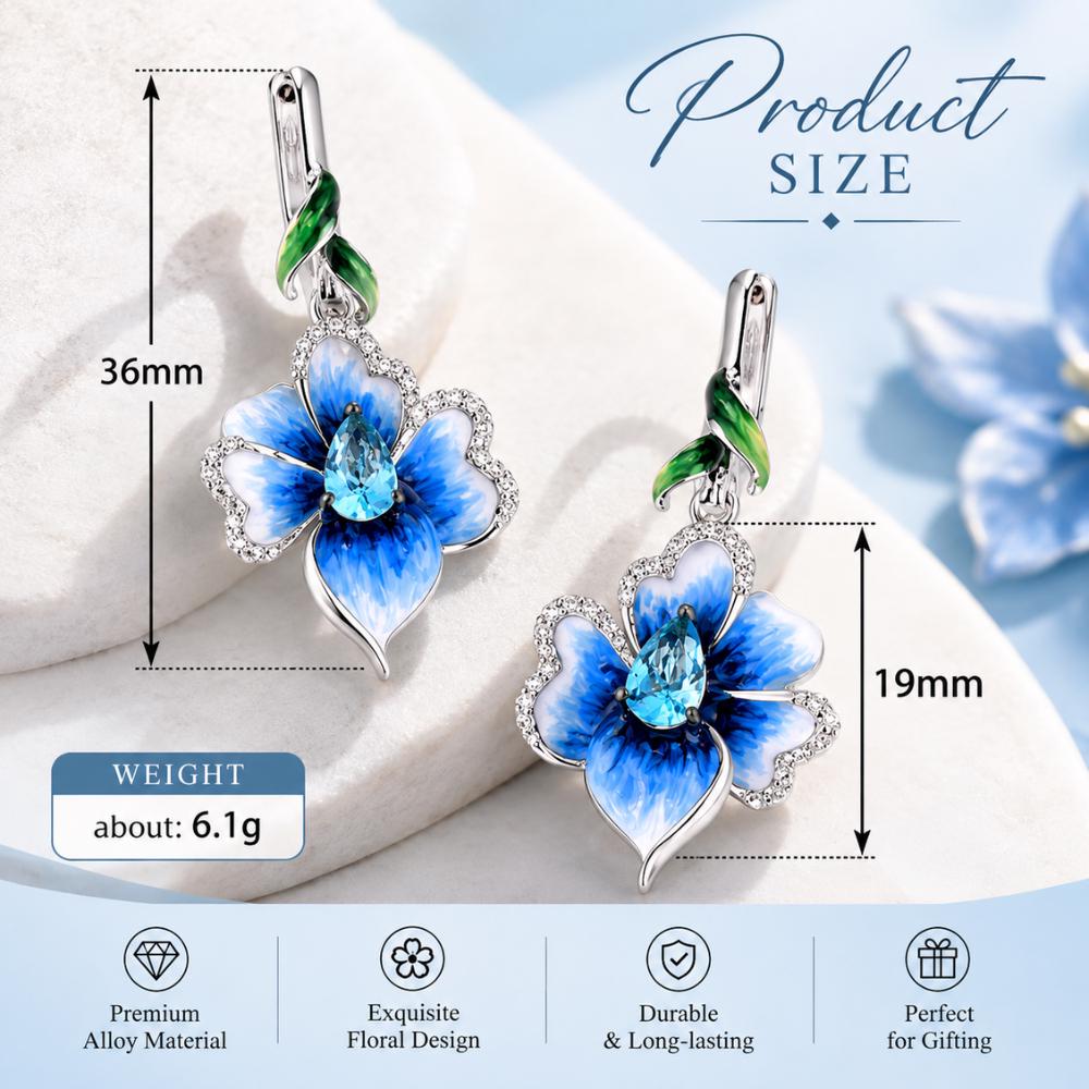 Floral necklace and earrings set in a bridal wedding style