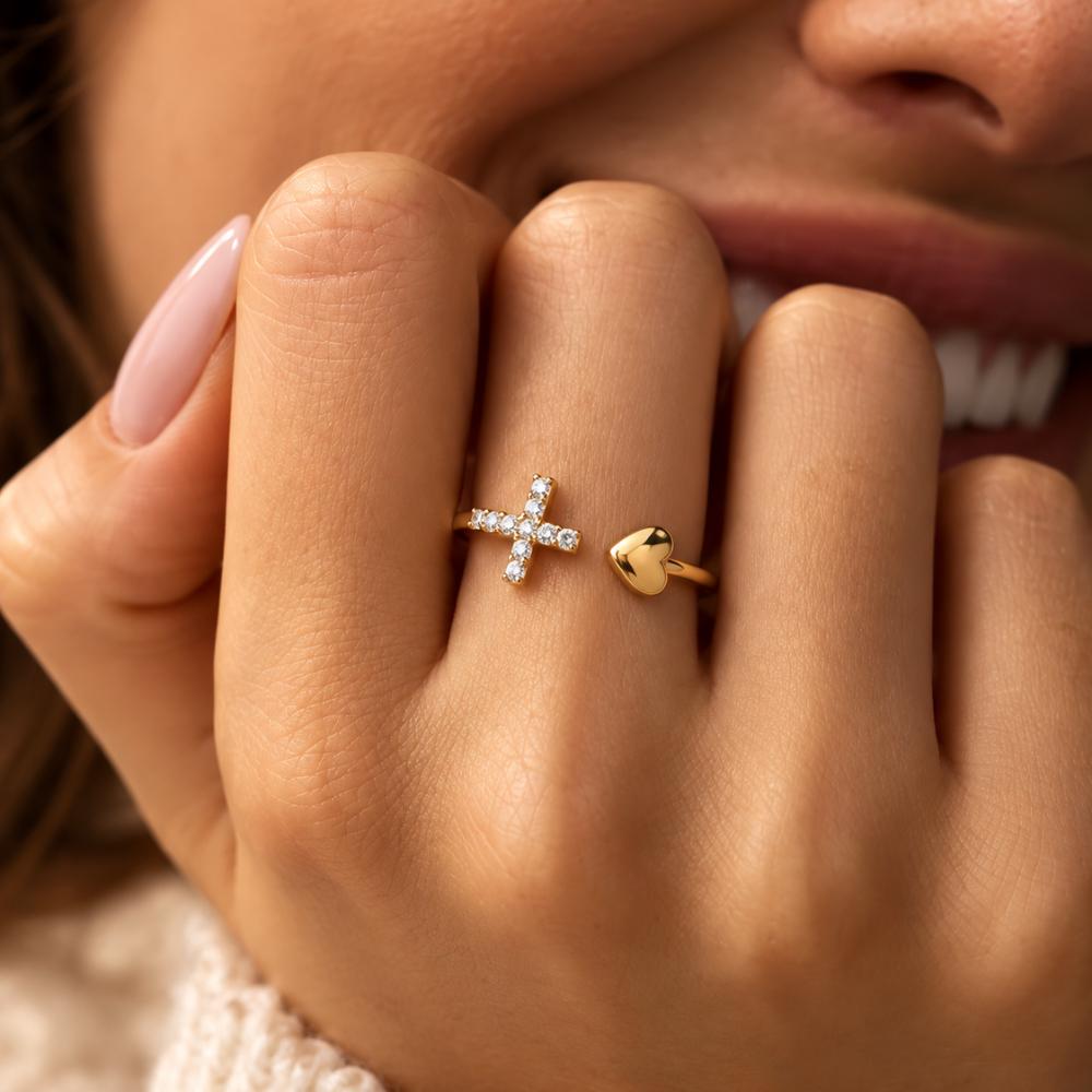 Sterling silver faith ring - a promise and anniversary gift for her