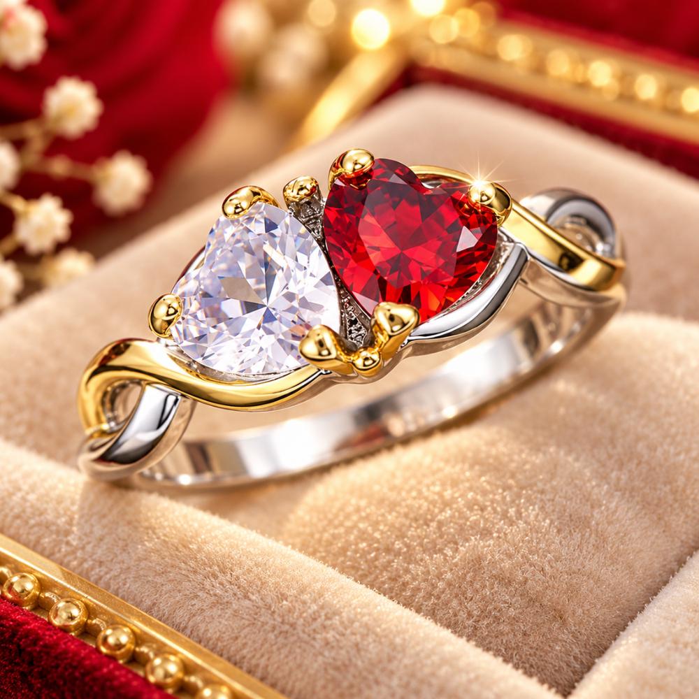 Dainty stackable heart ring with a romantic minimalist design