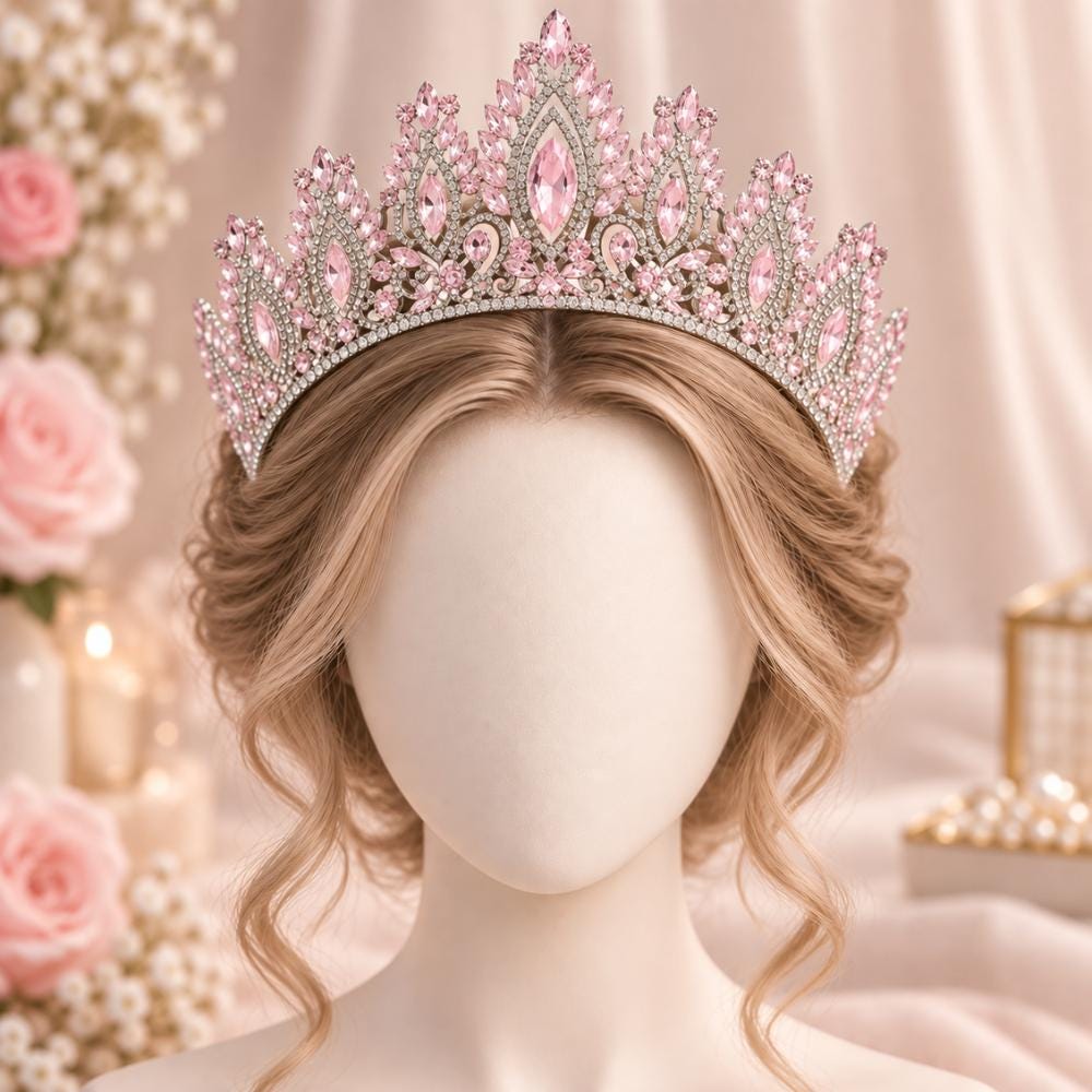 Adjustable birthday crown tiara shown from the front