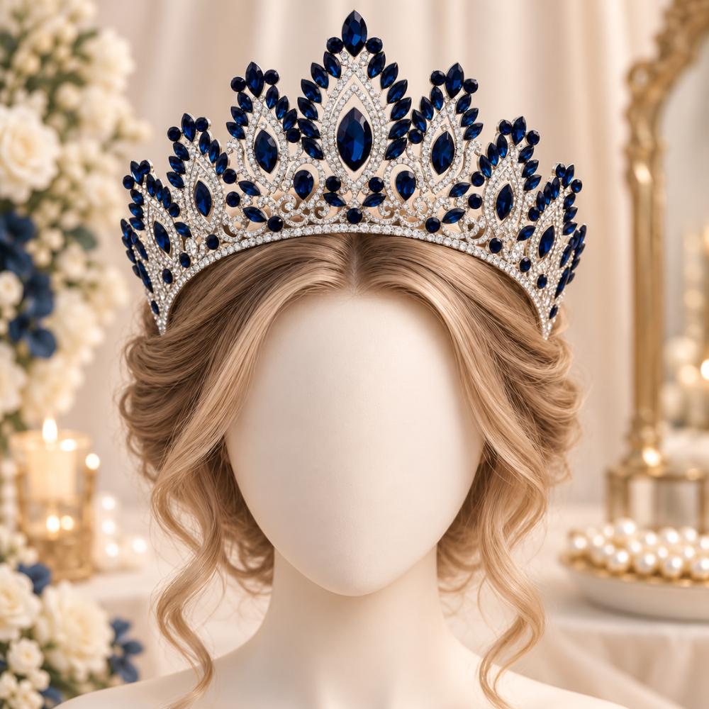 Silver crystal crown - a bridal tiara and princess headpiece