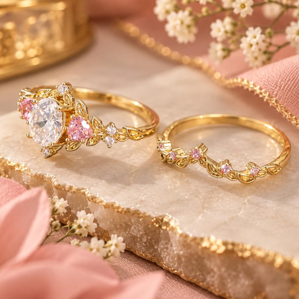 Matching his and hers wedding bands in a silver stacking style