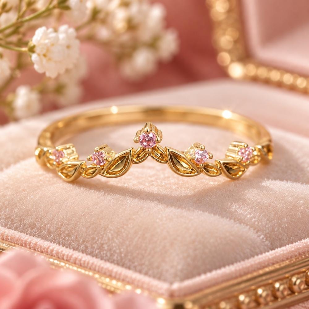 His and hers promise rings shown side by side as a pair